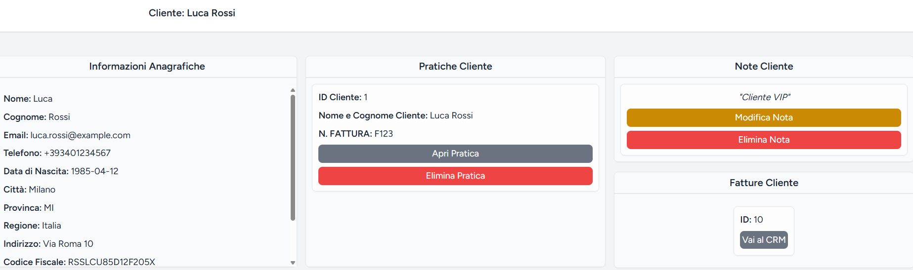 PRATICEs GESTIONE CLIENTI